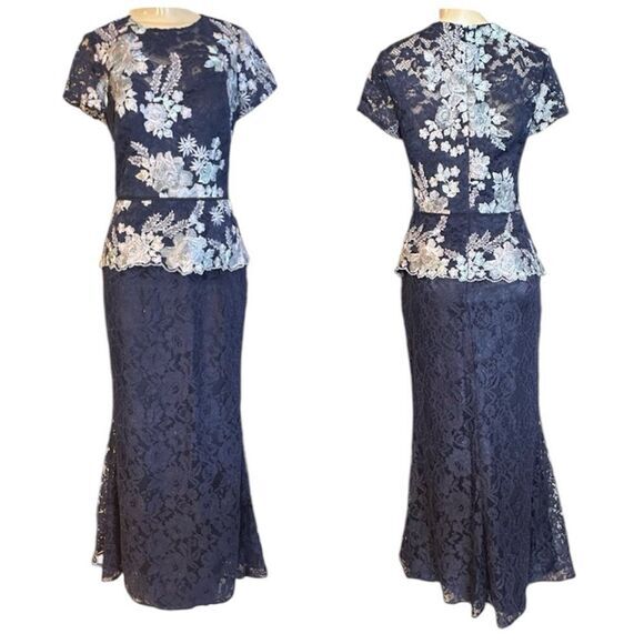 JS COLLECTIONS EMBROIDERED LACE MAXI GOWN DRESS 6 NWT - Picture 2 of 14